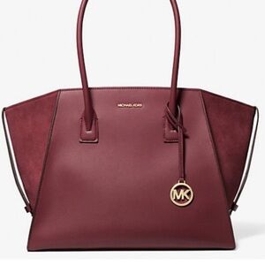 Michael Kors Avril Extra-Large
Leather Top-Zip Tote Bag In Oxblood
NWT